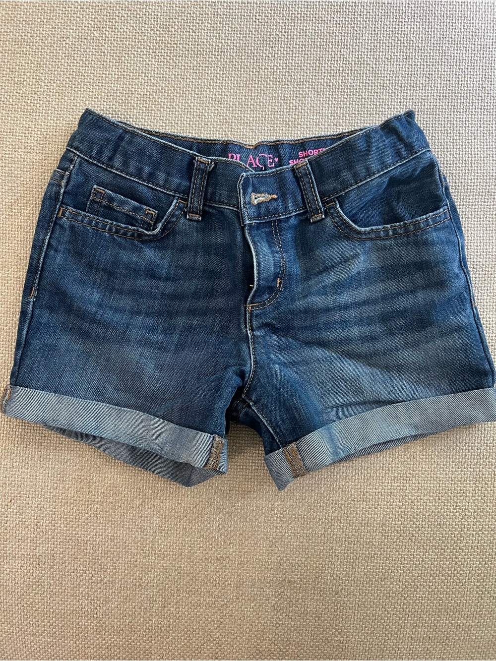 Children’s Place Dark Blue Denim Roll-Cuff Shorts